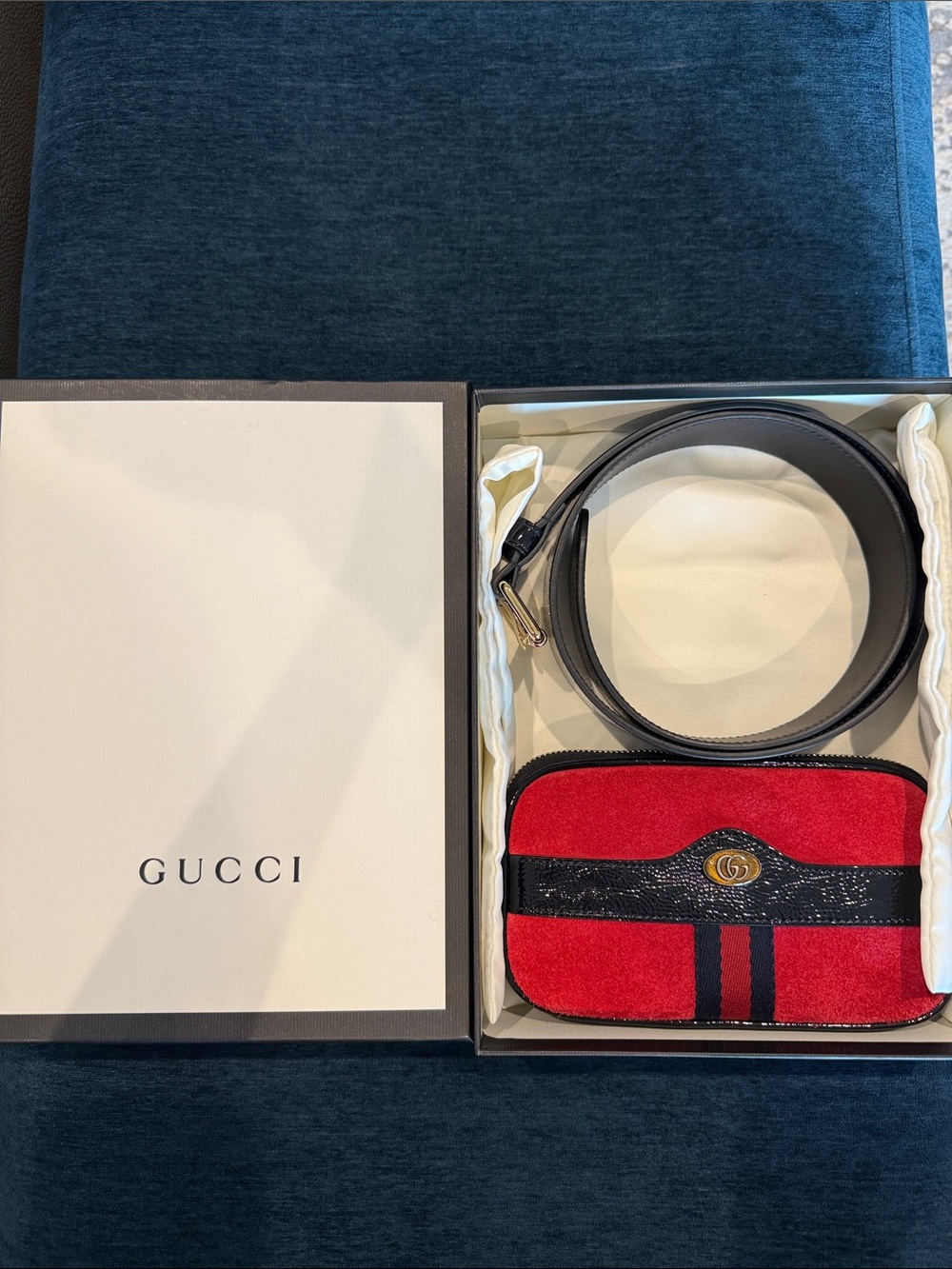 NWOT Gucci Ophidia Small Suede Belt Bag